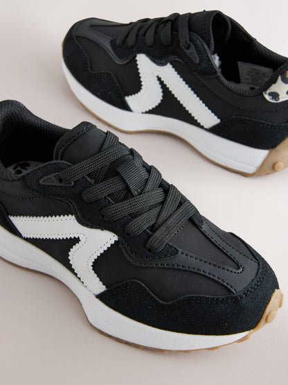 Black/White Lace-Up Lifestyle Trainers image 4