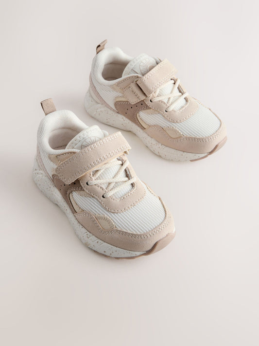Neutral Wide Fit (G) Elastic Lace Touch Fasten Trainers image 2
