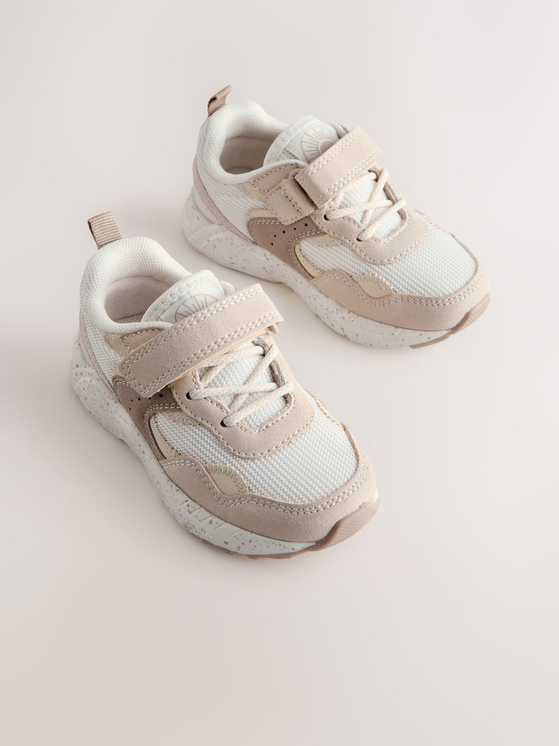 Neutral Standard Fit (F) Elastic Lace Touch Fasten Trainers image 1