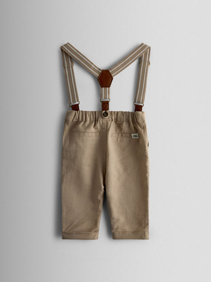 JoJo Maman Bébé Natural 4-Piece Body & Trouser Set With Bow Tie & Braces image 3