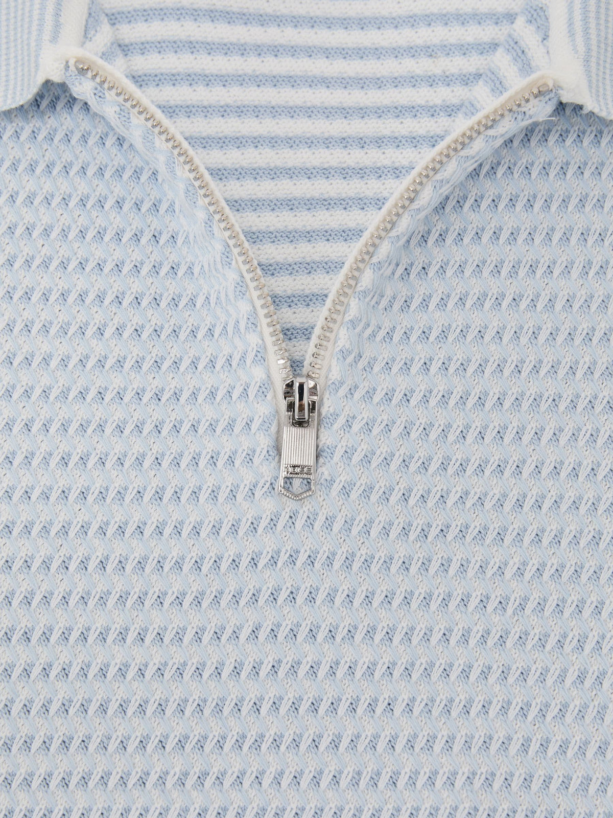 Dsiney Kidz - Reiss Ice Blue Brink 3-9 yrs Textured-Knit Half-Zip Polo Shirt image 4