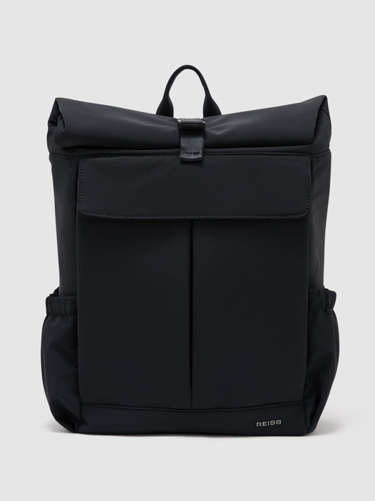 Reiss Navy Pascal Technical Roll-Top Backpack image 1