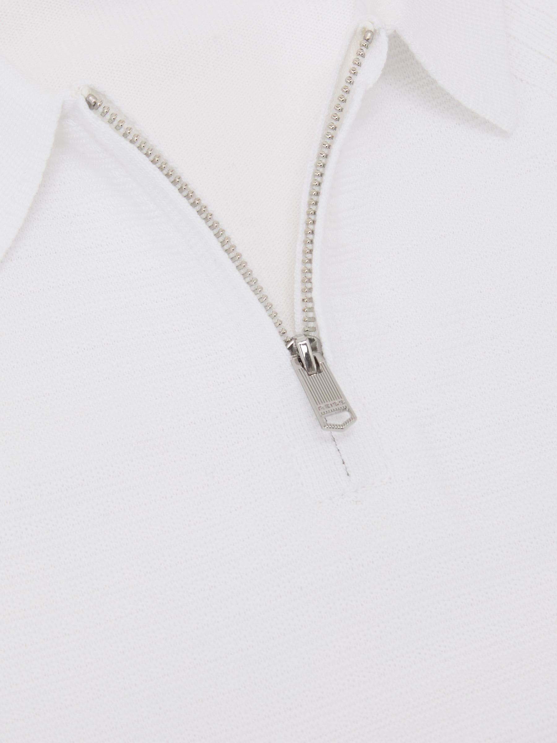 Dsiney Kidz - Reiss Optic White Estate 9-13 yrs Textured-Knit Half-Zip Polo Shirt image 1