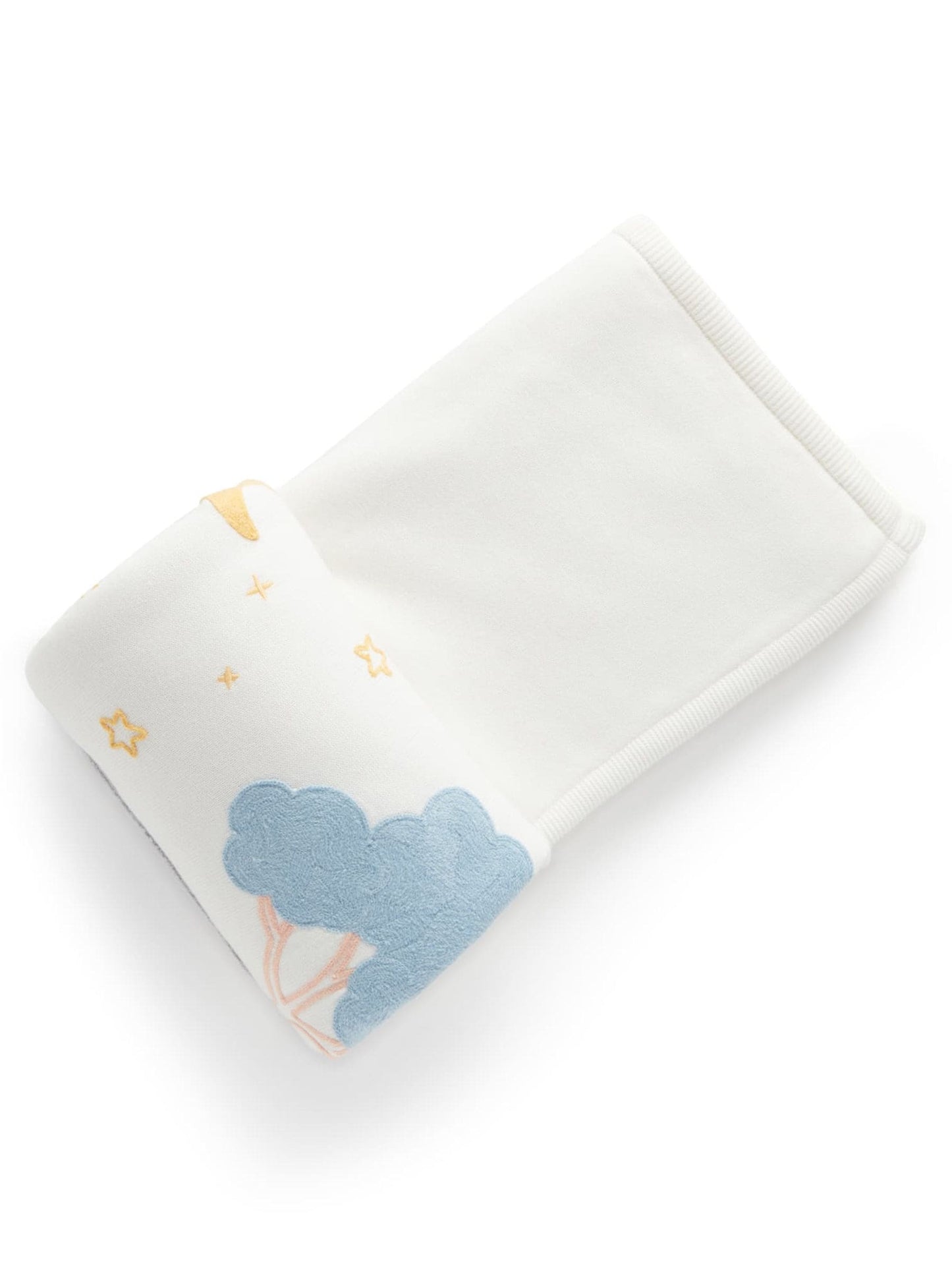 Purebaby Natural Embroidered Lined Blanket image 1