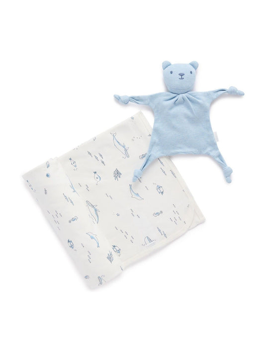 Purebaby Blue Stretch Wrap & Comforter Gift Pack image 1