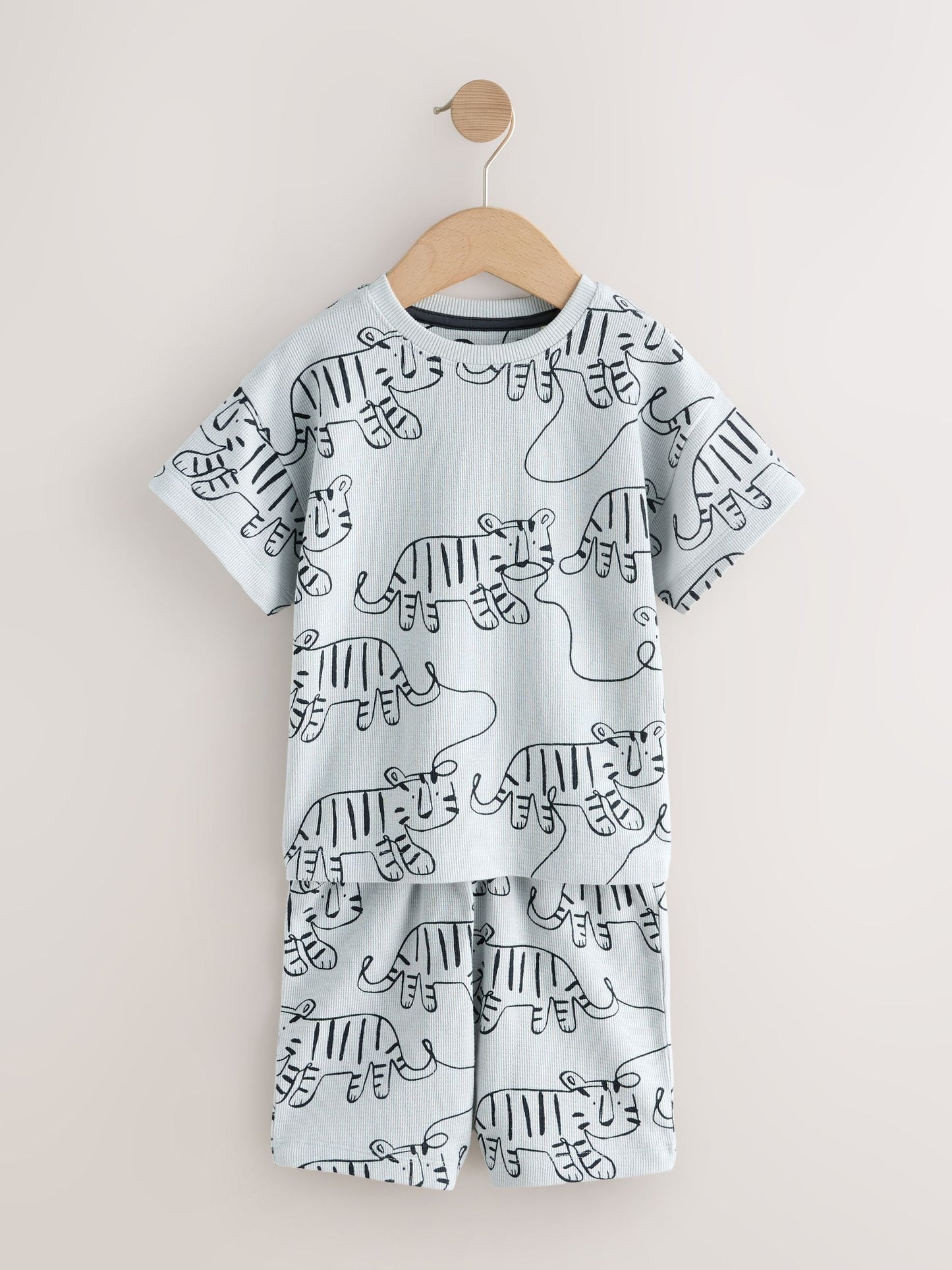 Blue/Grey Linear Print Short Pyjamas 3 Pack (9mths-10yrs) image 3