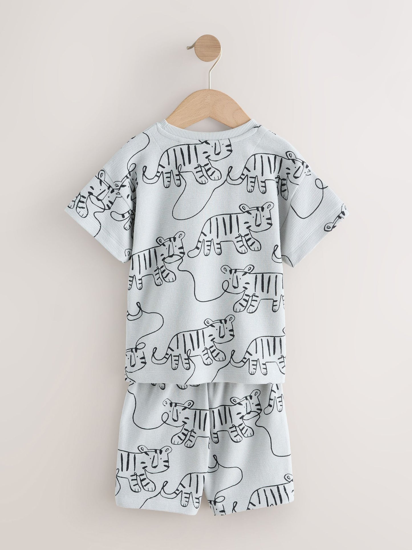 Blue/Grey Linear Print Short Pyjamas 3 Pack (9mths-10yrs) image 4