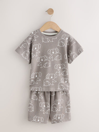 Blue/Grey Linear Print Short Pyjamas 3 Pack (9mths-10yrs) image 5