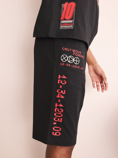 Red/Black Football Short Pyjamas 2 Pack (4-14yrs) - image 4
