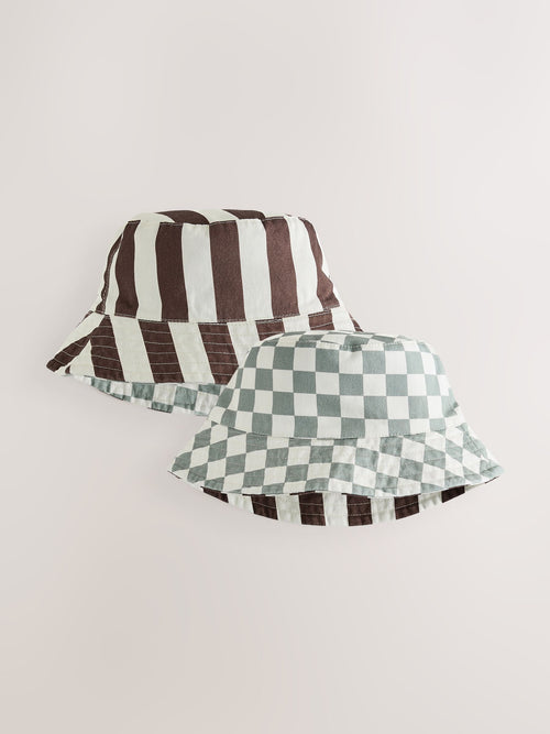 Grey/White Reversible Bucket Hat (3mths-16yrs) image 1