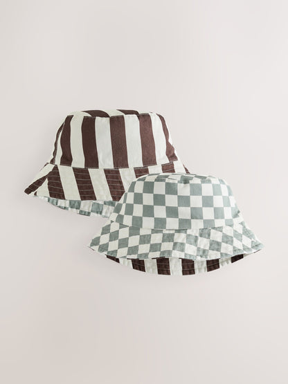 Grey/White Reversible Bucket Hat (3mths-16yrs) image 1