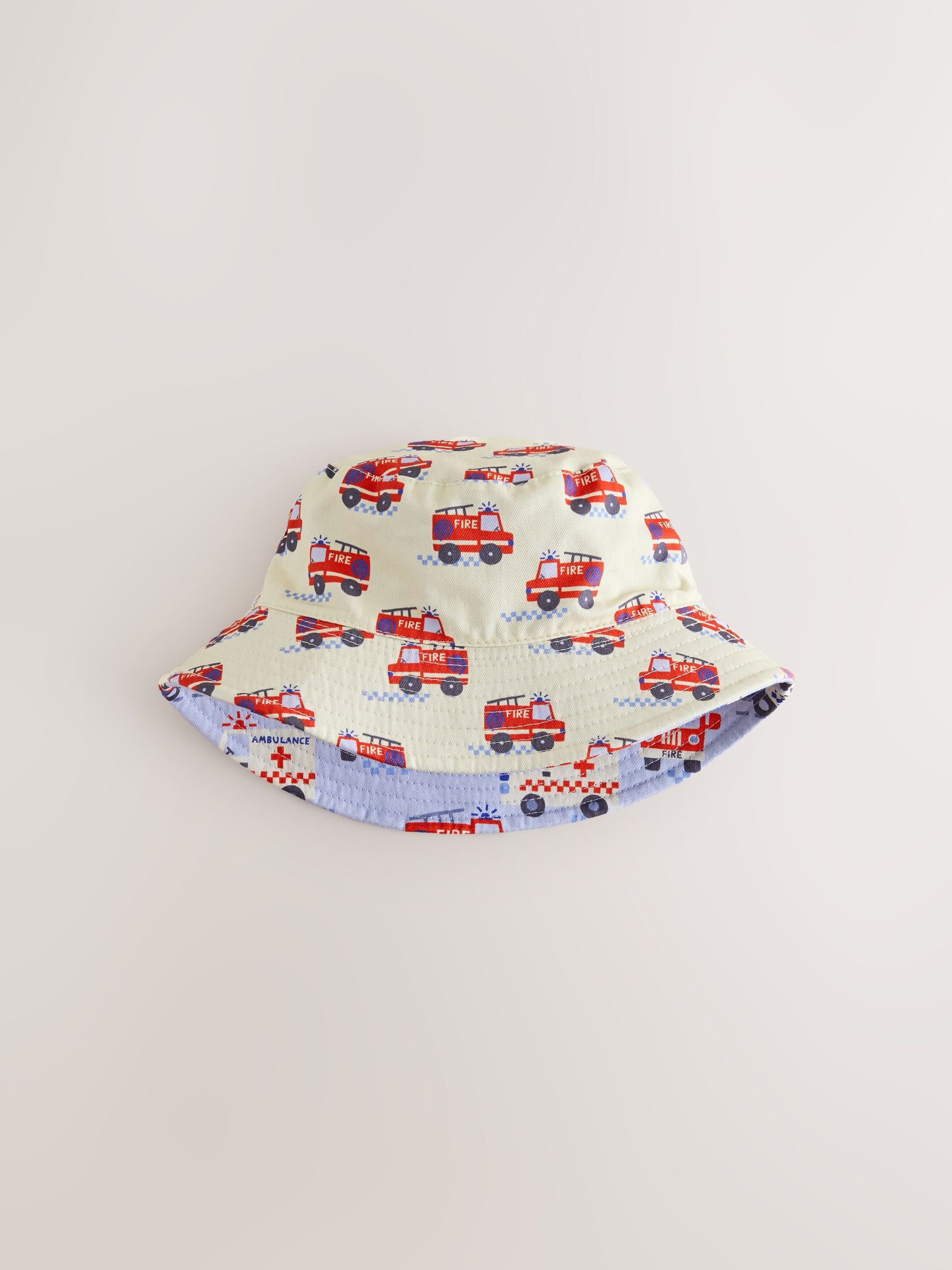 Red/White/Blue Emergency Vehicles Reversible Bucket Hat (3mths-16yrs) image 3