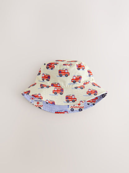 Red/White/Blue Emergency Vehicles Reversible Bucket Hat (3mths-16yrs) image 3