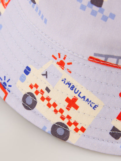 Red/White/Blue Emergency Vehicles Reversible Bucket Hat (3mths-16yrs) image 5