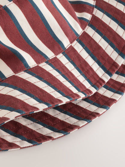 Brown/Cream Stripe Bucket Hat (3mths-13yrs) image 2