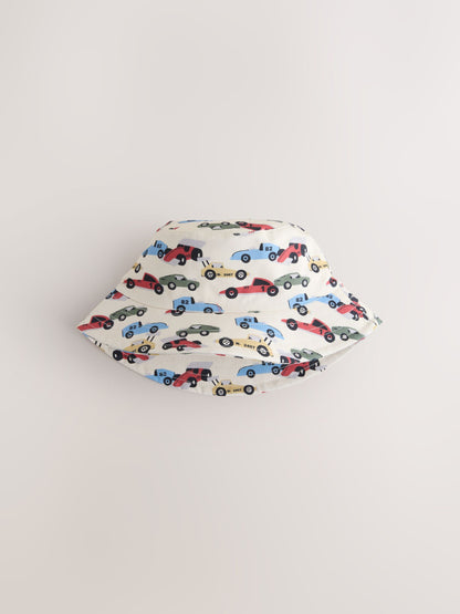 Cream/Blue Bucket Hats 2 Pack (3mths-13yrs) image 2