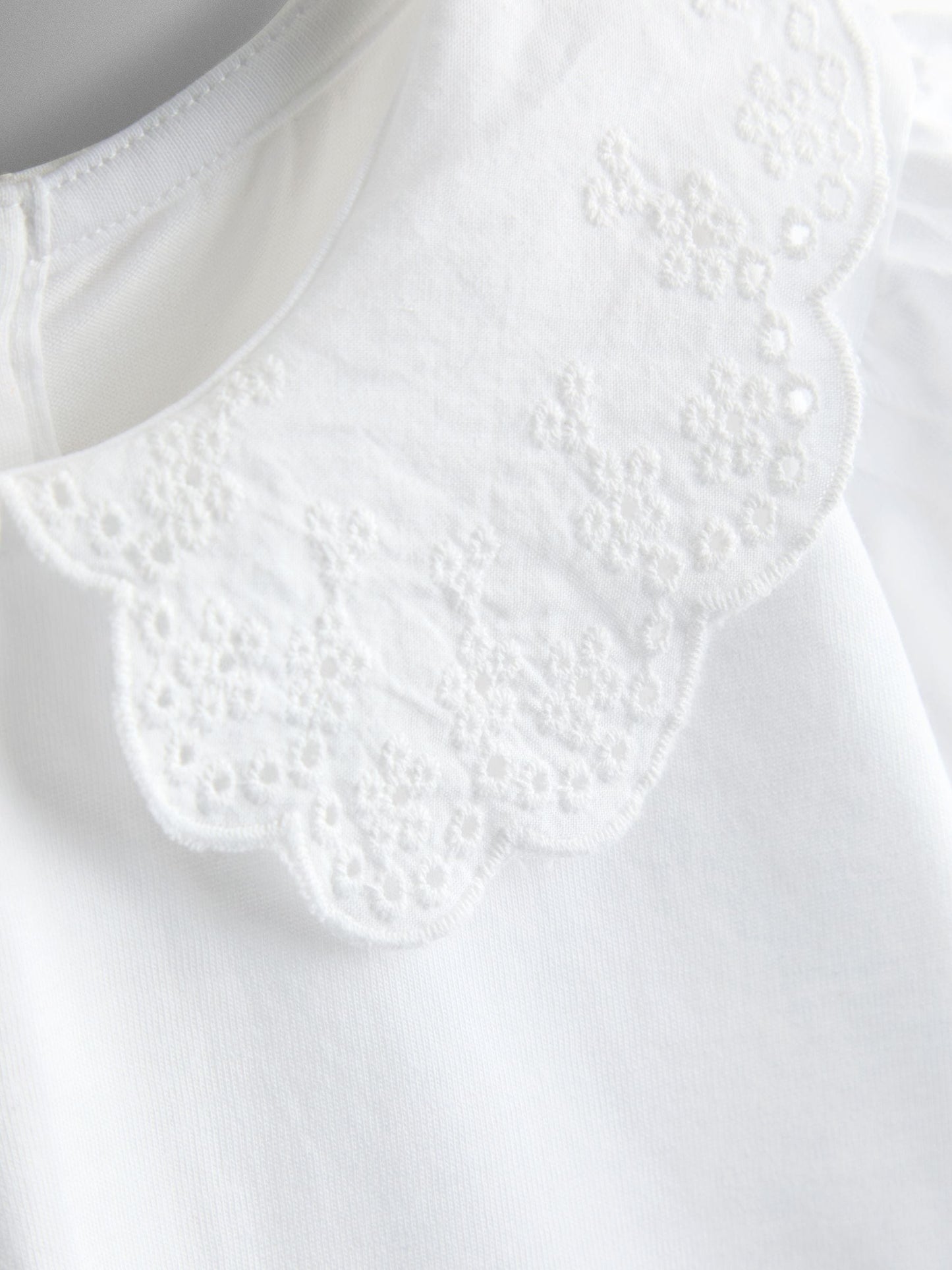JoJo Maman Bébé White 3- Pack Broderie Collar T-shirt image 5