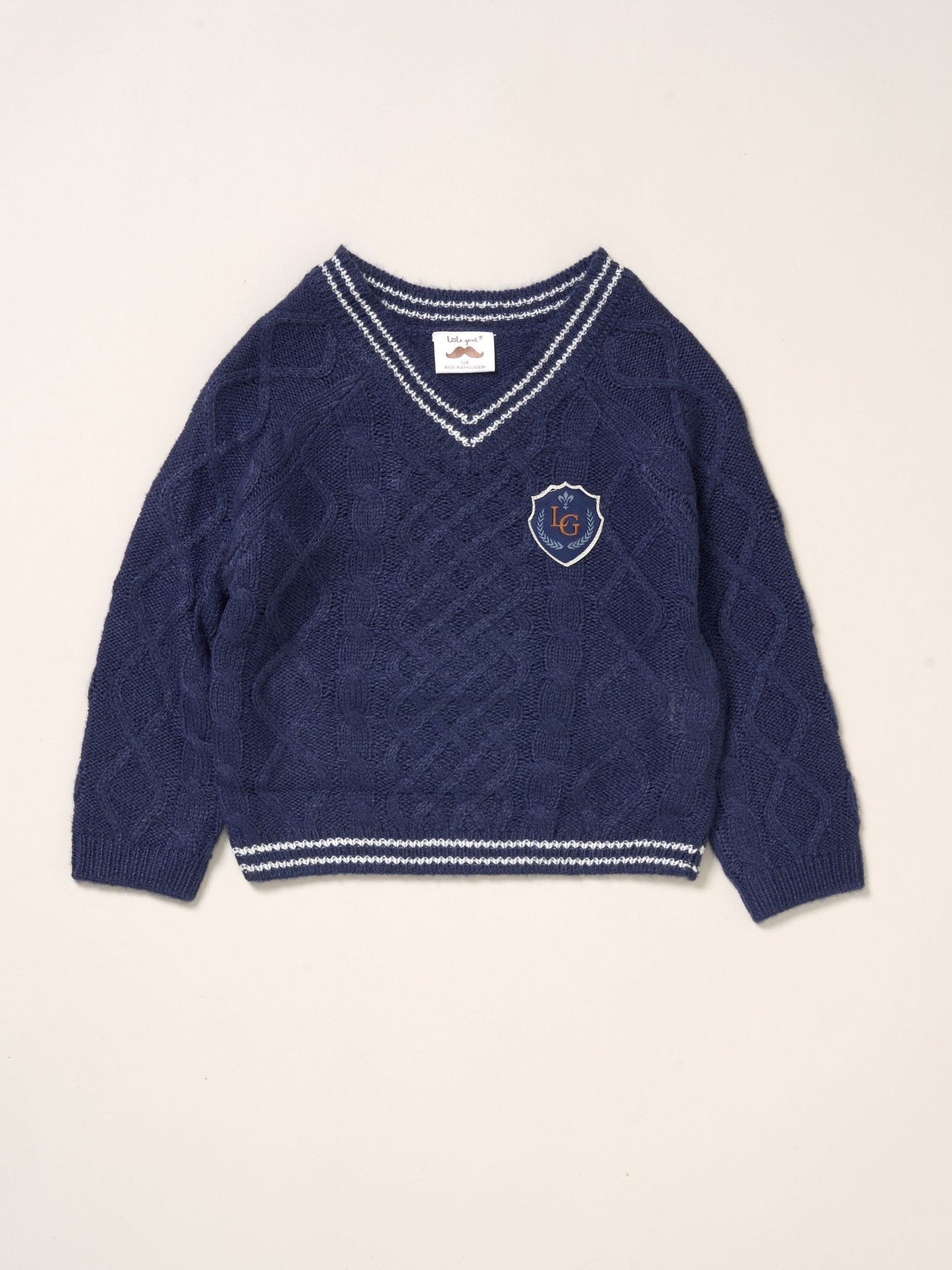 Little Gent Blue True Knit Jumper Bodysuit Trousers And Bow Tie Set image 3