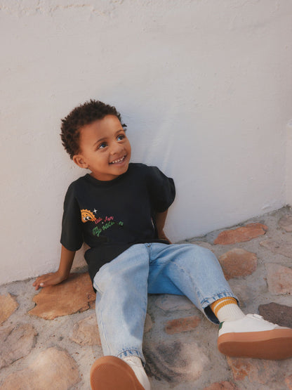 Black Retro Motel Oversized Short Sleeve Back Print T-Shirt (3mths-7yrs) image 3