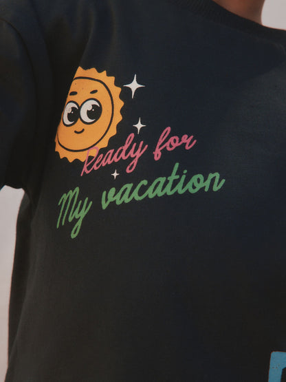 Black Retro Motel Oversized Short Sleeve Back Print T-Shirt (3mths-7yrs) image 6