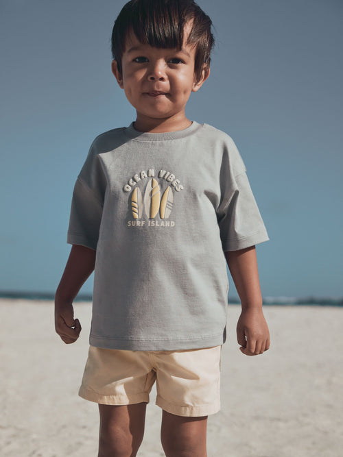 Grey Ocean Vibes Short Sleeve Graphic T-Shirt (3mths-7yrs) image 1