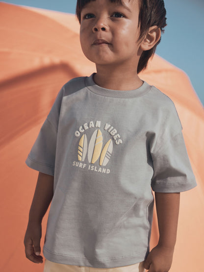 Grey Ocean Vibes Short Sleeve Graphic T-Shirt (3mths-7yrs) image 3