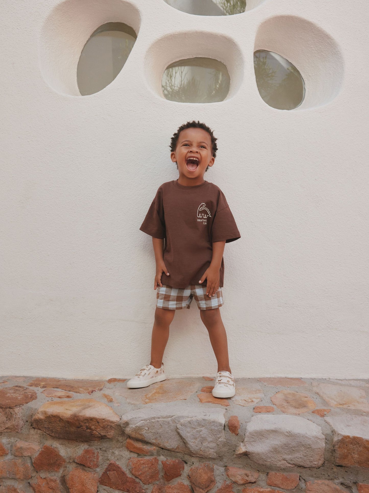 Chocolate Brown Dinosaur Club Oversized Short Sleeve Back Print T-Shirt (3mths-7yrs) image 6