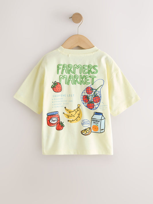 Light Green Farmers Market Oversized Short Sleeve Back Print T-Shirt (3mths-7yrs) image 3