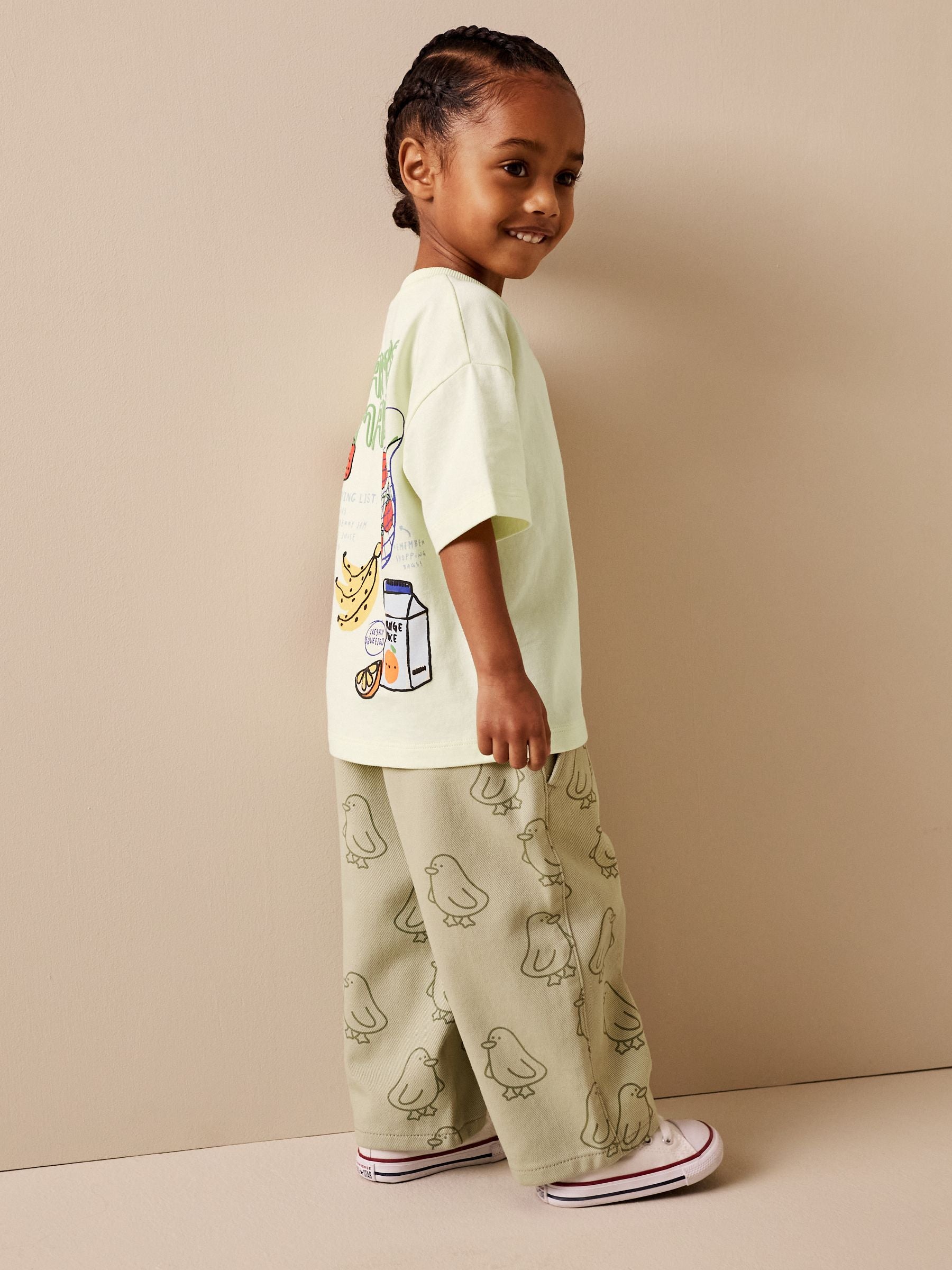 Light Yellow Farmers Market Oversized Short Sleeve Back Print T-Shirt (3mths-7yrs) image 3