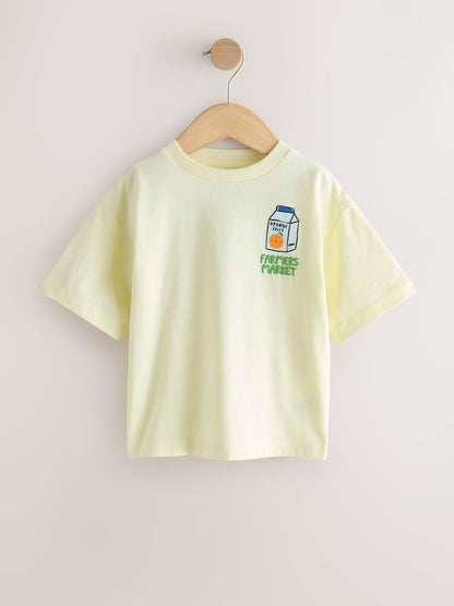 Light Yellow Farmers Market Oversized Short Sleeve Back Print T-Shirt (3mths-7yrs) image 6