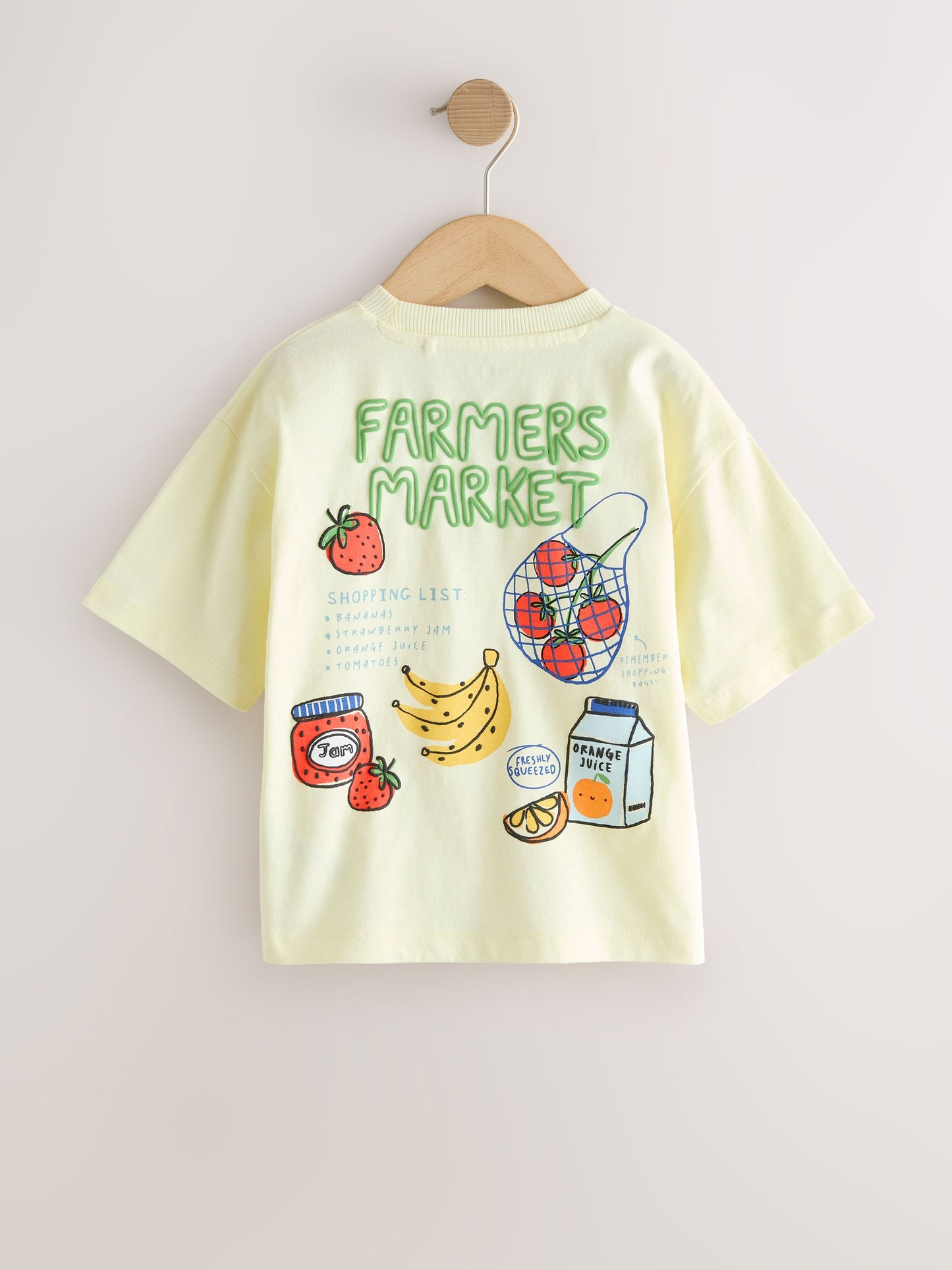 Light Yellow Farmers Market Oversized Short Sleeve Back Print T-Shirt (3mths-7yrs) image 7