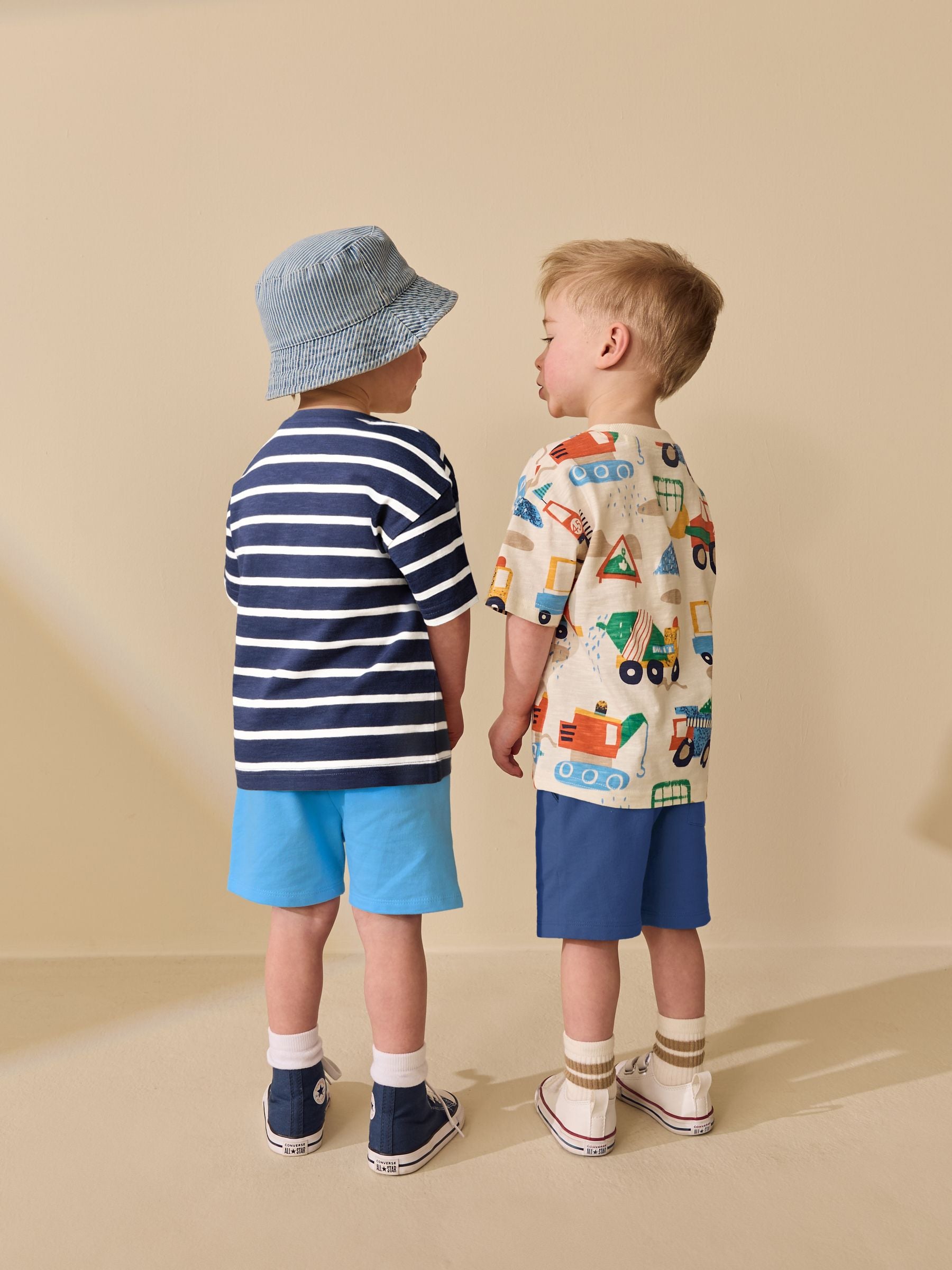 Blue/White Digger Short Sleeve T-Shirt and Shorts Set 2 Pack (3mths-7yrs) image 3