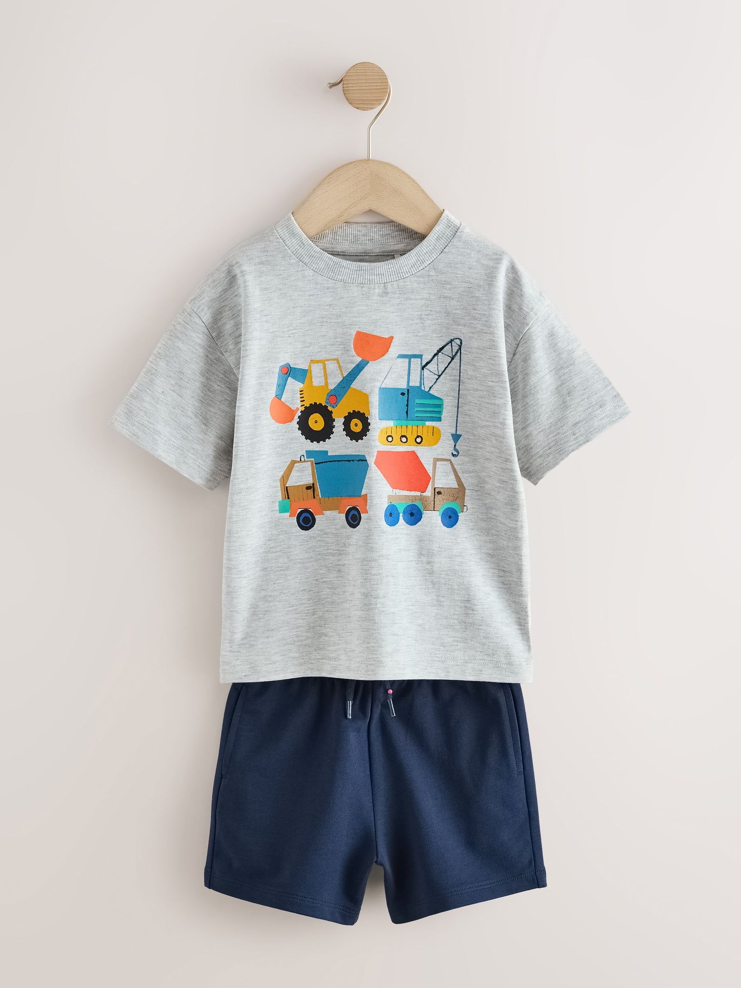 Grey Marl Digger Short Sleeve T-Shirt and Shorts Set (3mths-7yrs) image 5