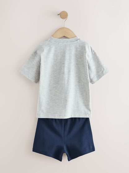 Grey Marl Digger Short Sleeve T-Shirt and Shorts Set (3mths-7yrs) image 7