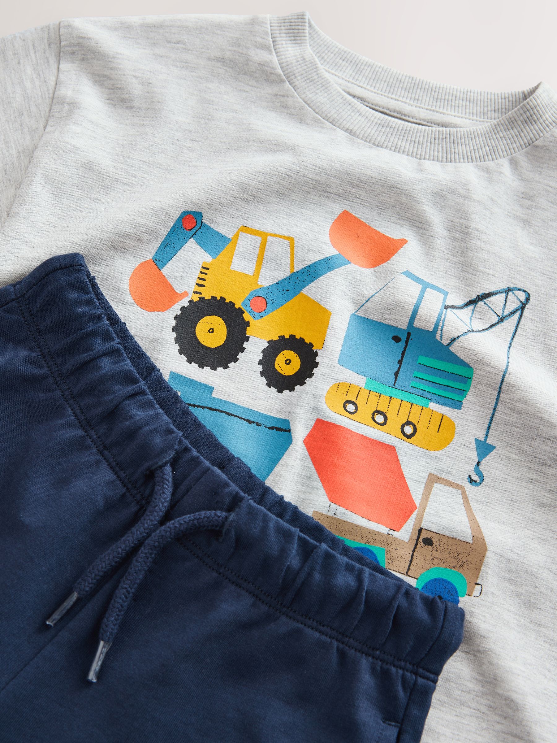 Grey Marl Digger Short Sleeve T-Shirt and Shorts Set (3mths-7yrs) image 9