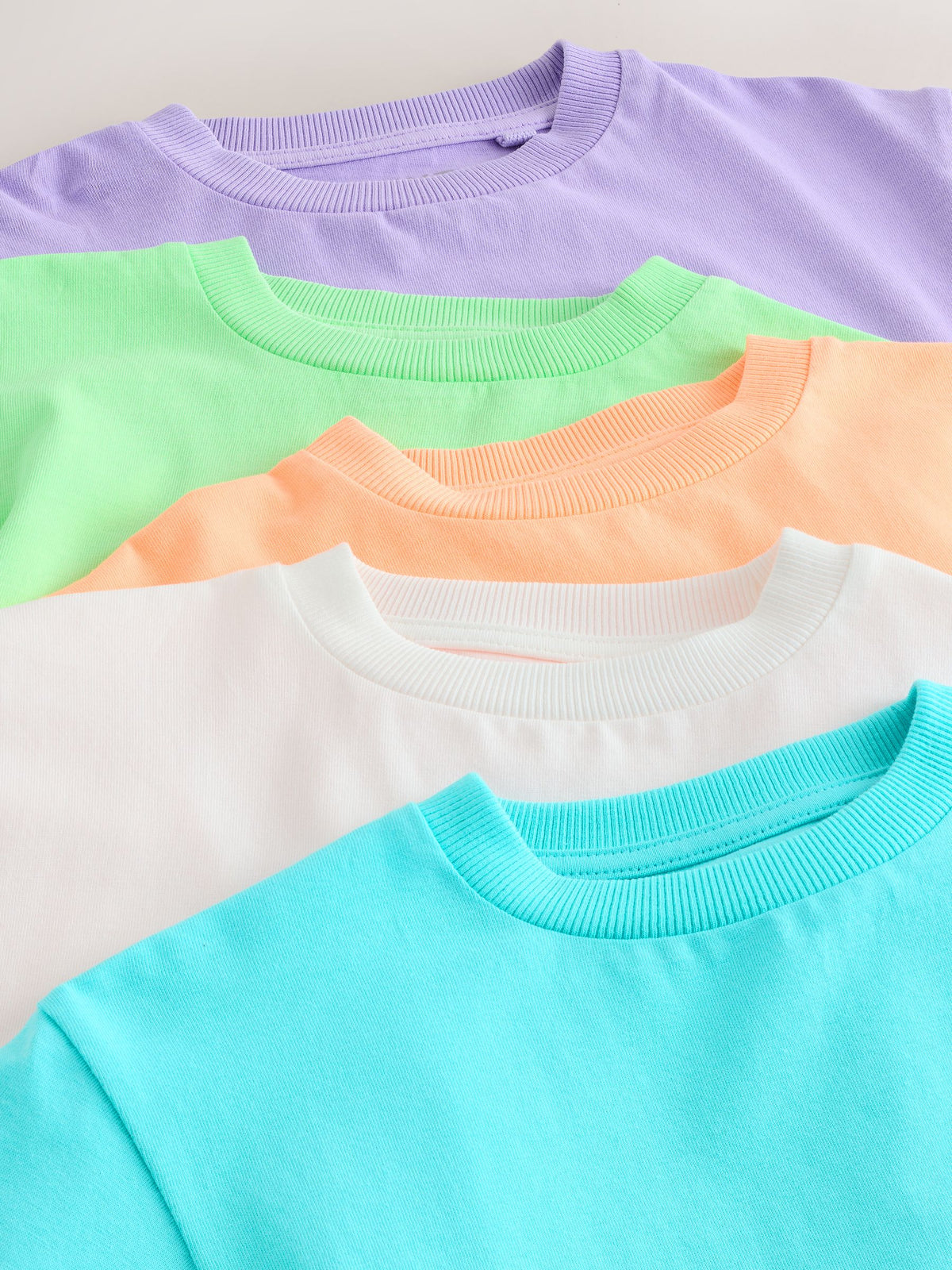 Dsiney Kidz - White/Blue/Orange/Green/Purple Acid Wash Relaxed Fit Short Sleeve T-Shirts 5 Pack (3mths-7yrs) image 9