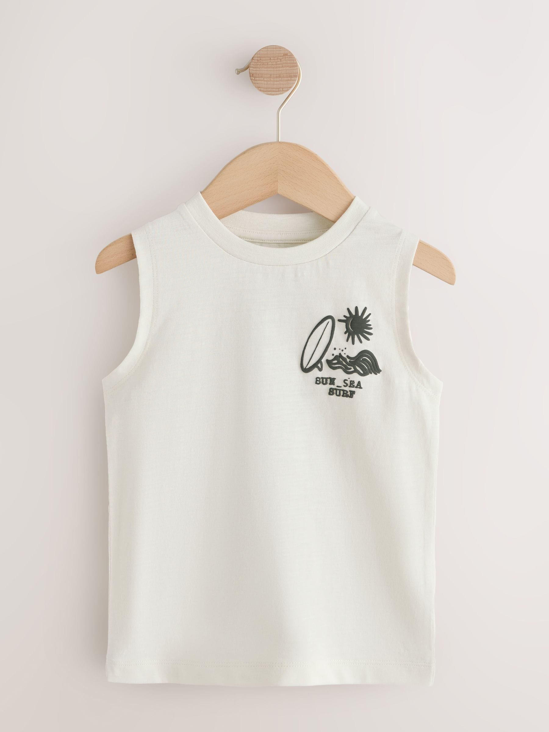 Black Palm Trees Graphic Vests 3 Pack (3mths-7yrs) image 2