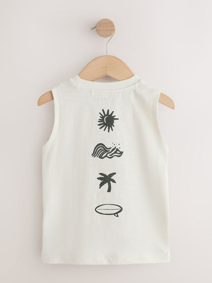 Black Palm Trees Graphic Vests 3 Pack (3mths-7yrs) image 3