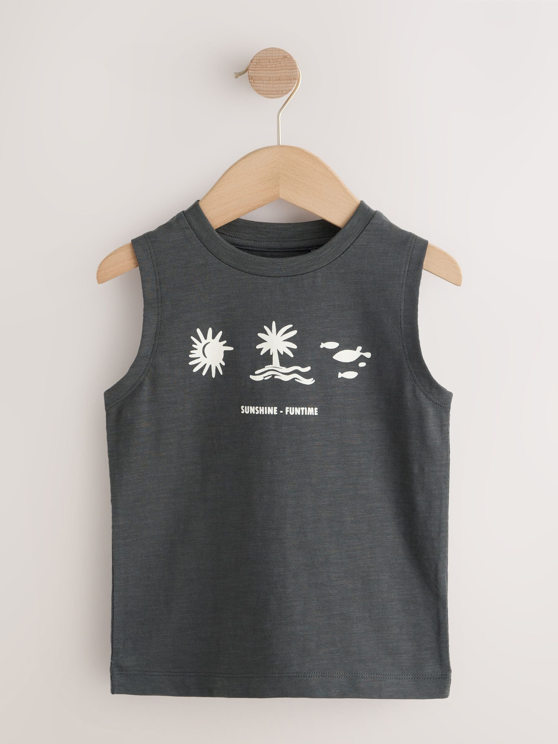 Black Palm Trees Graphic Vests 3 Pack (3mths-7yrs) image 5