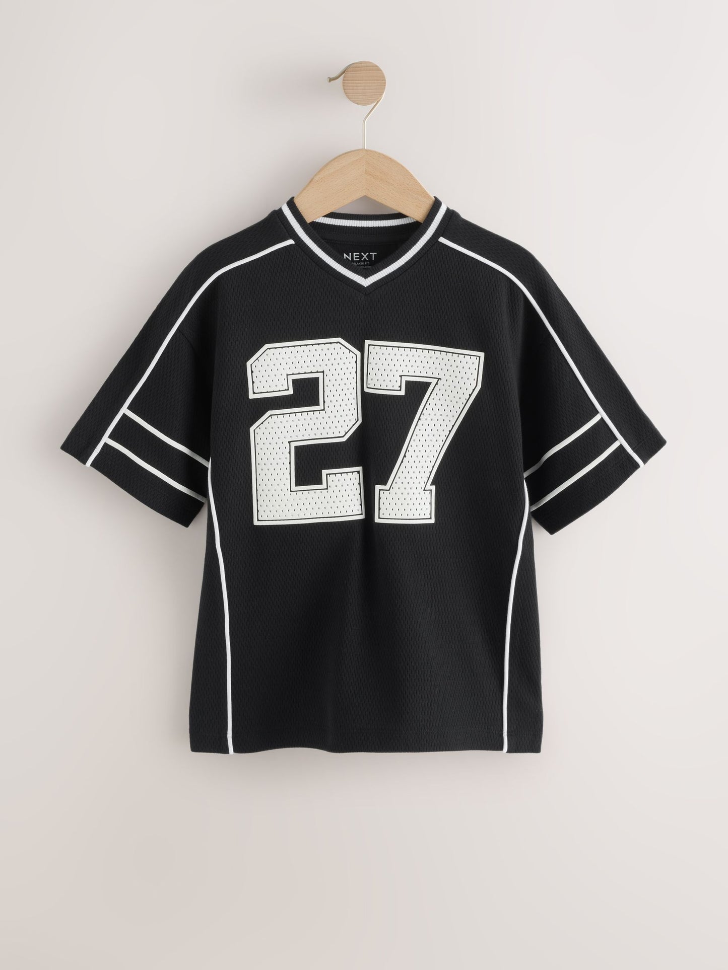 Dsiney Kidz - Black/White Varsity Short Sleeve T-Shirt (3-16yrs) image 1