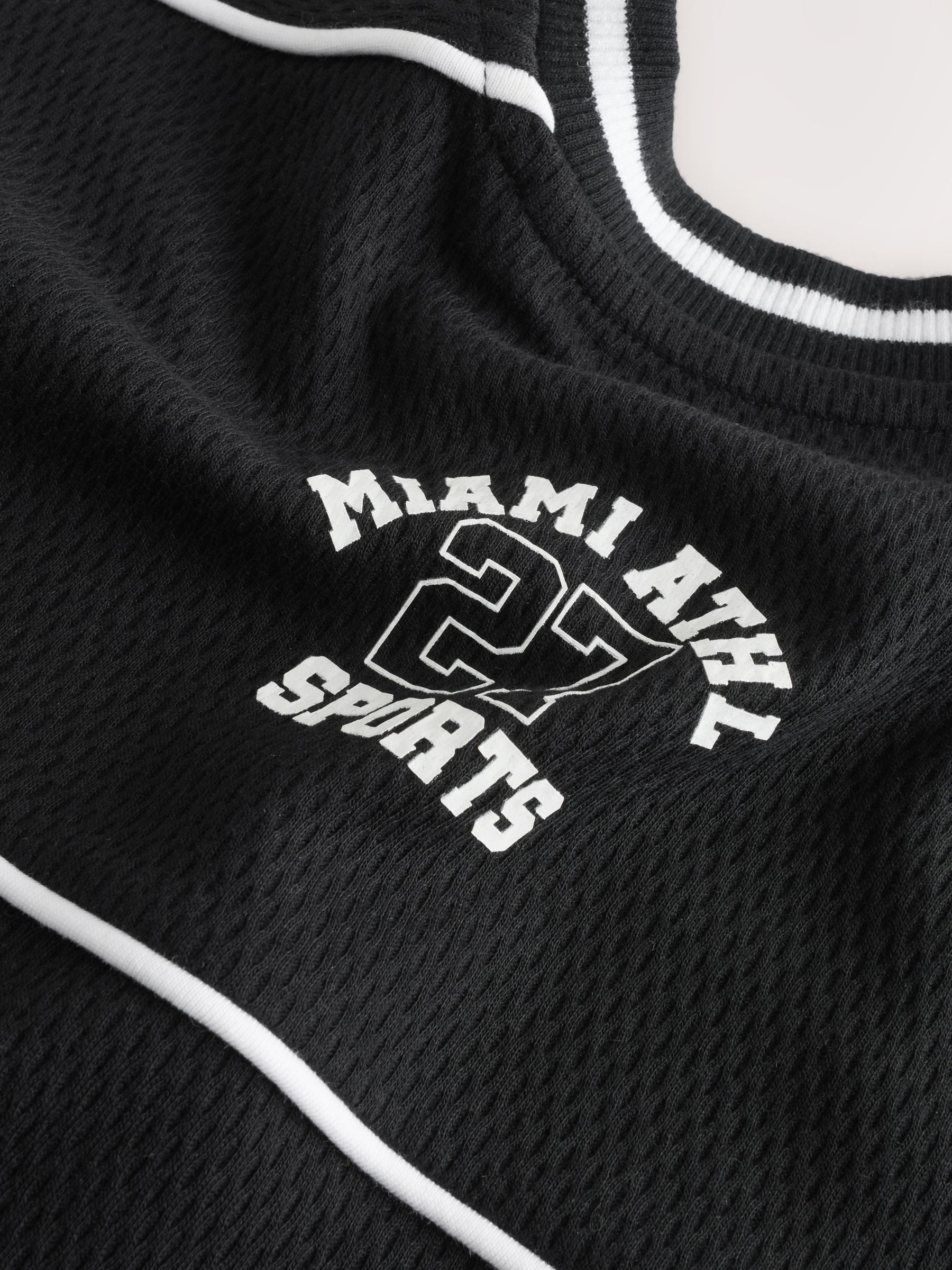Dsiney Kidz - Black/White Varsity Short Sleeve T-Shirt (3-16yrs) image 4