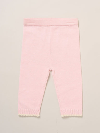 Rock-A-Bye Baby Boutique Light Pink True Knit Bear Jumper And Trousers Outfit Set image 3