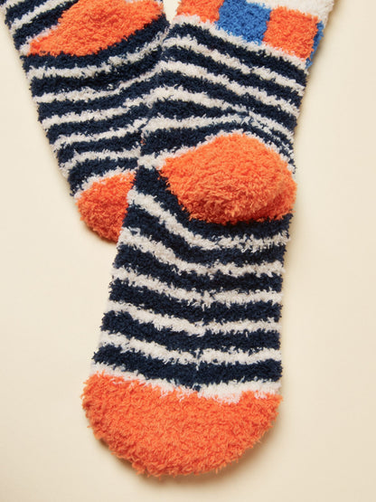 Joules Kids' Fluffy Navy Snowman Socks - image 3