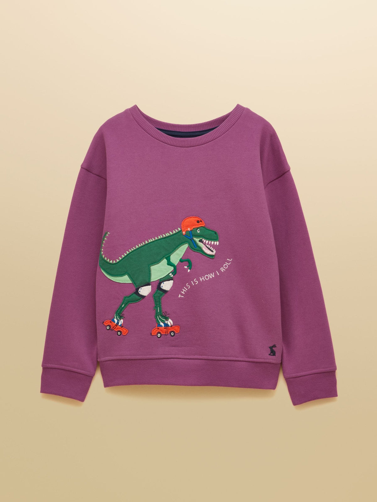 Joules Kids' Purple Dino Crew Neck Sweatshirt - image 1