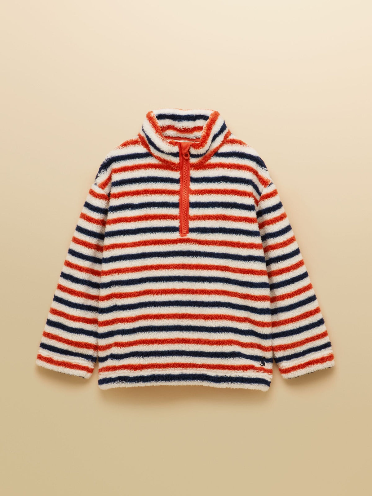 Joules Blue/Orange Boys' Stripe Quarter Zip Fleece - image 1
