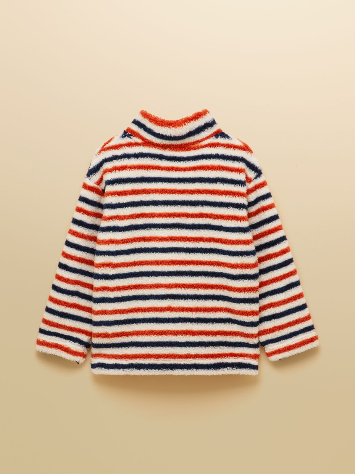 Joules Blue/Orange Boys' Stripe Quarter Zip Fleece - image 2