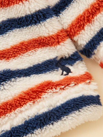 Joules Blue/Orange Boys' Stripe Quarter Zip Fleece - image 4
