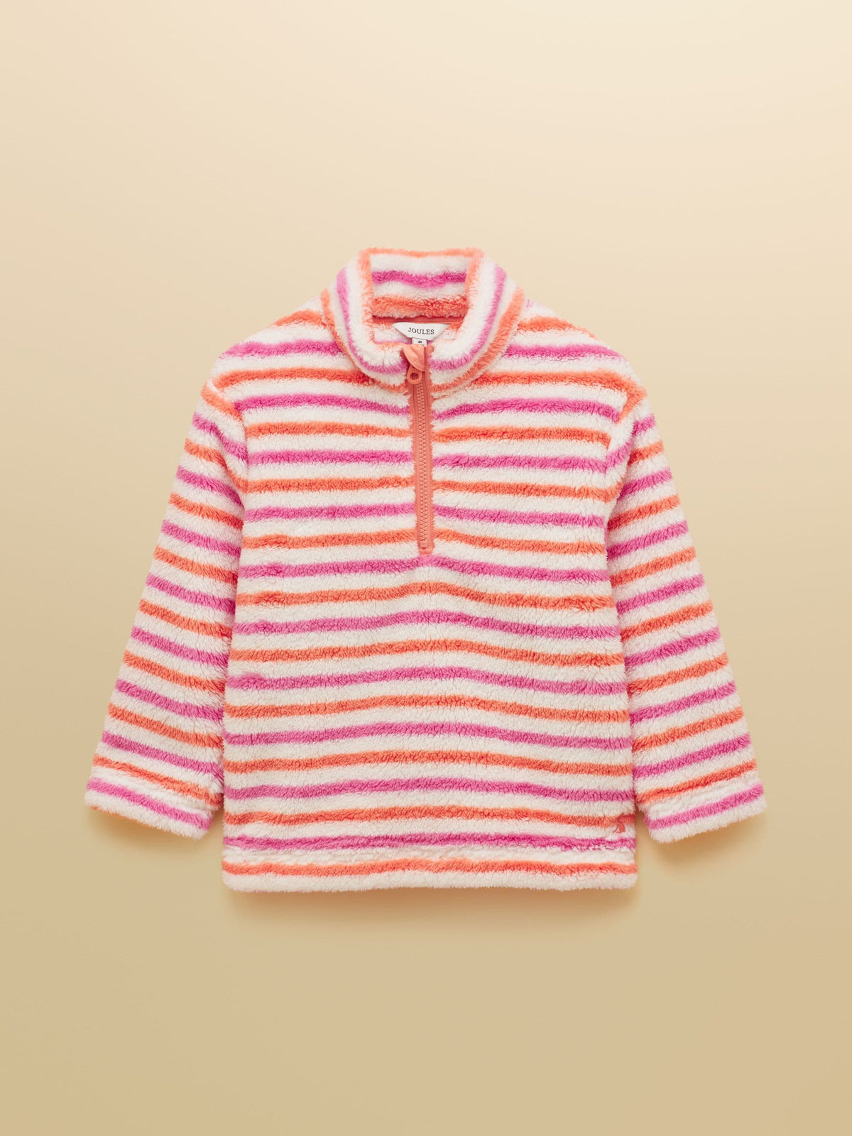 Joules Pink Girls' Stripe Quarter Zip Fleece - image 1
