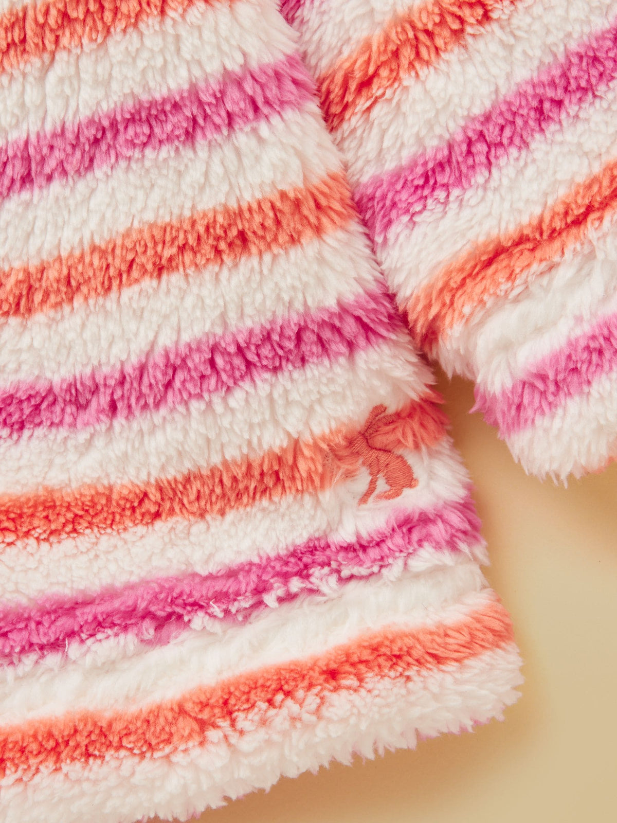 Joules Pink Girls' Stripe Quarter Zip Fleece - image 3