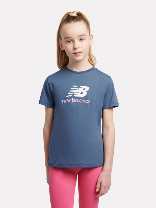 Dsiney Kidz - New Balance Dark Blue Stacked Logo T-Shirt image 1